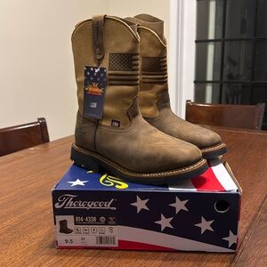 Men’s Thorogood 11” Crazy Horse Tan Work Western Boot Size 9.5 2E